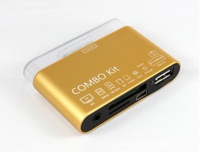 ipad iPhone iPod 七合一 五合一读卡器 AV线 电脑同步下载